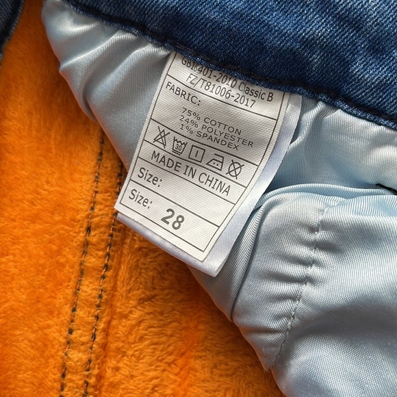 Men's High Waist Fleece Lined Skinny Jeans / Size: 28 / Color: Blue Denim - Picture 8 of 13